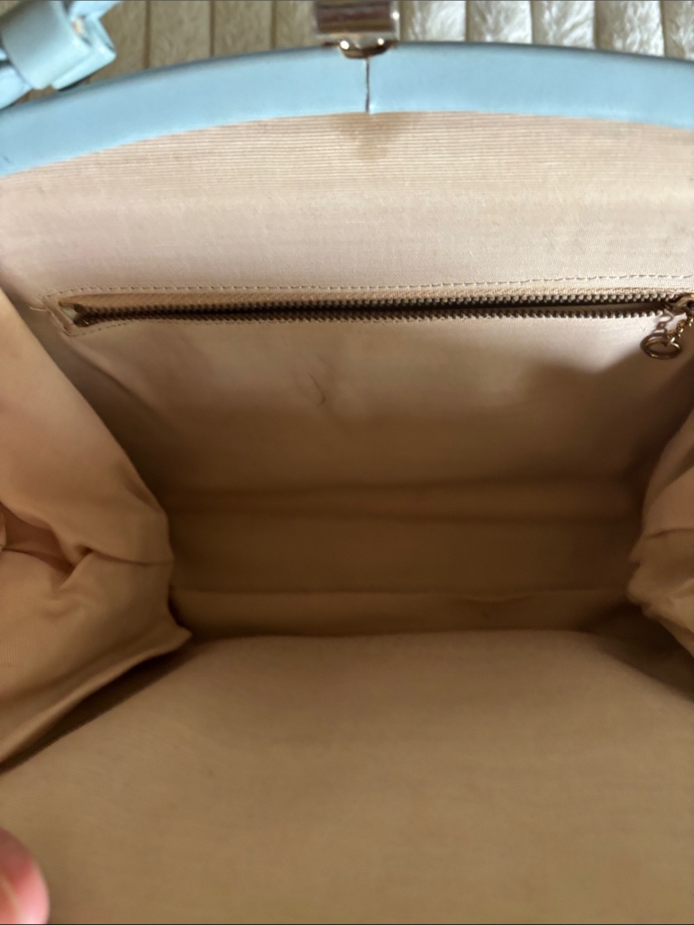 1950s retro vintage Classic Light Blue Top-Handle Women's Bag - Picture 4 of 4